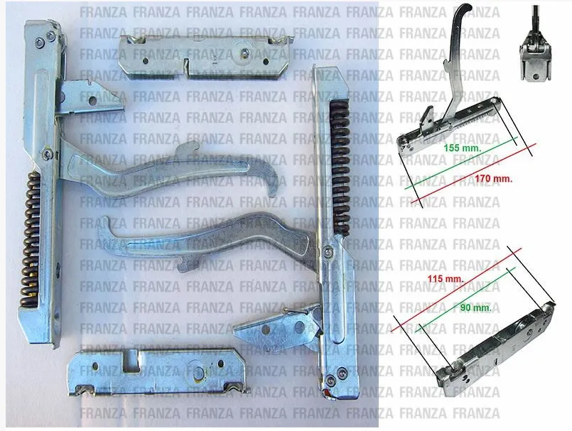 kit 2pz CERNIERE MOLLA PORTA FORNO INCASSO CUCINA SMEG IGNIS WHIRLPOOL