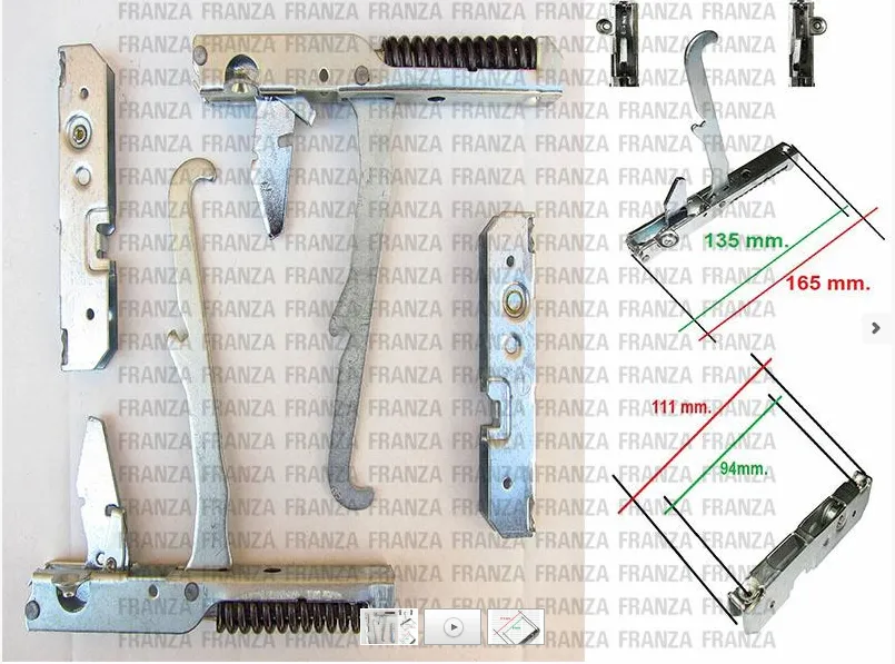 KIT 2PZ CERNIERE MOLLE PORTA FORNO CUCINA SMEG ALFA