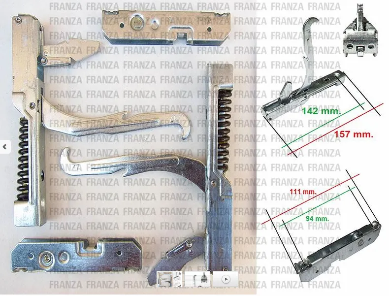 KIT 2PZ CERNIERE PORTA FORNO INCASSO CUCINA SMEG FOSTER
