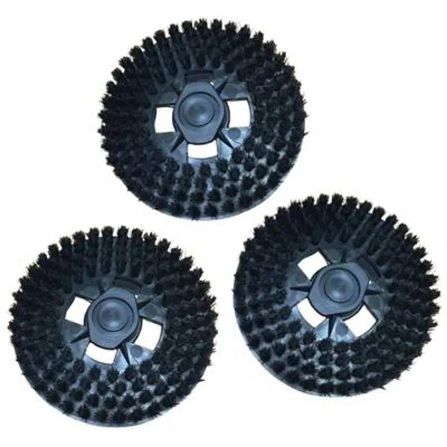 Kit 3 spazzole con setole di colore nero senza ganci adattabile LUCIDATRICE