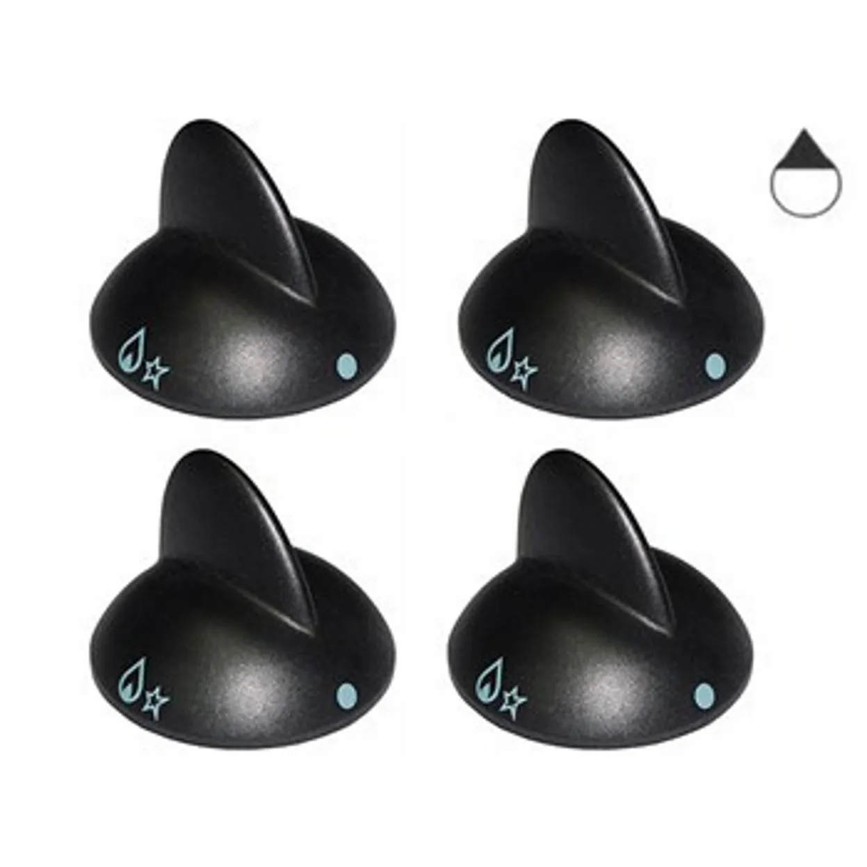 KIT 4PZ MANOPOLE CUCINA PIANO COTTURA POMELLI REX ELECTROLUX ZOPPAS 40mm