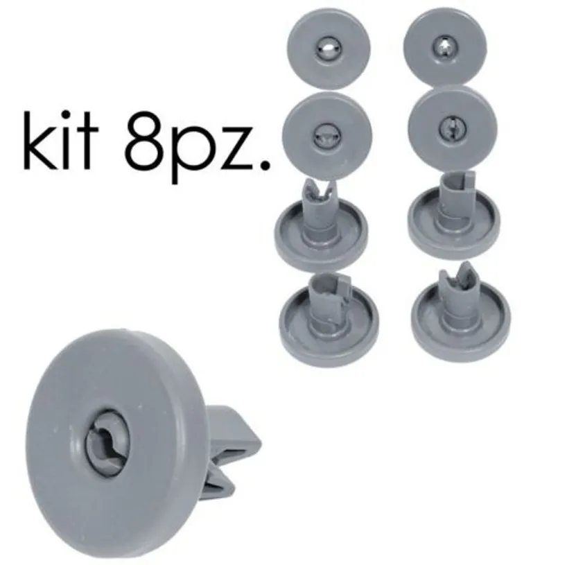 kit 8 Ruote Cestello lavastoviglie inferiori Electrolux Rex Aeg techna