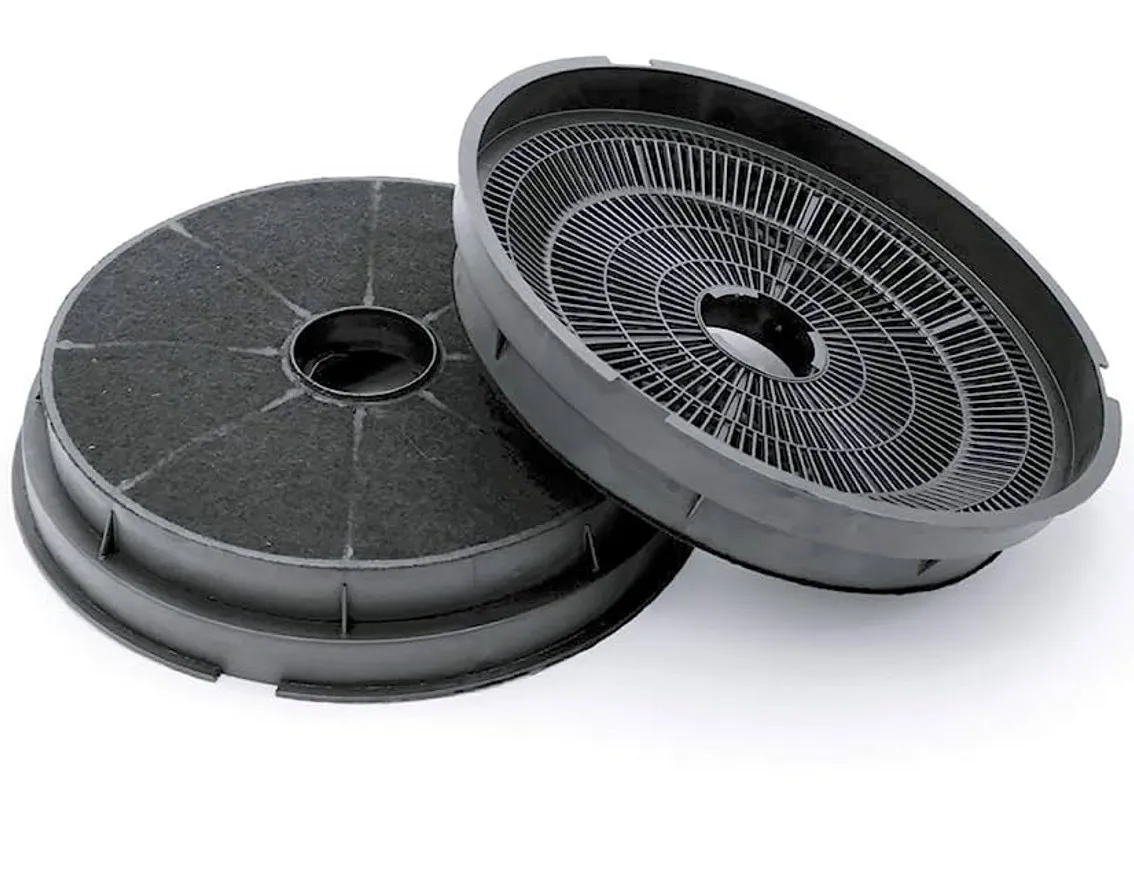 KIT COPPIA FILTRI CAPPA CARBONE ATTIVO ROTONDO AIRLUX GLEM D.19CM ALT.3,7CM 