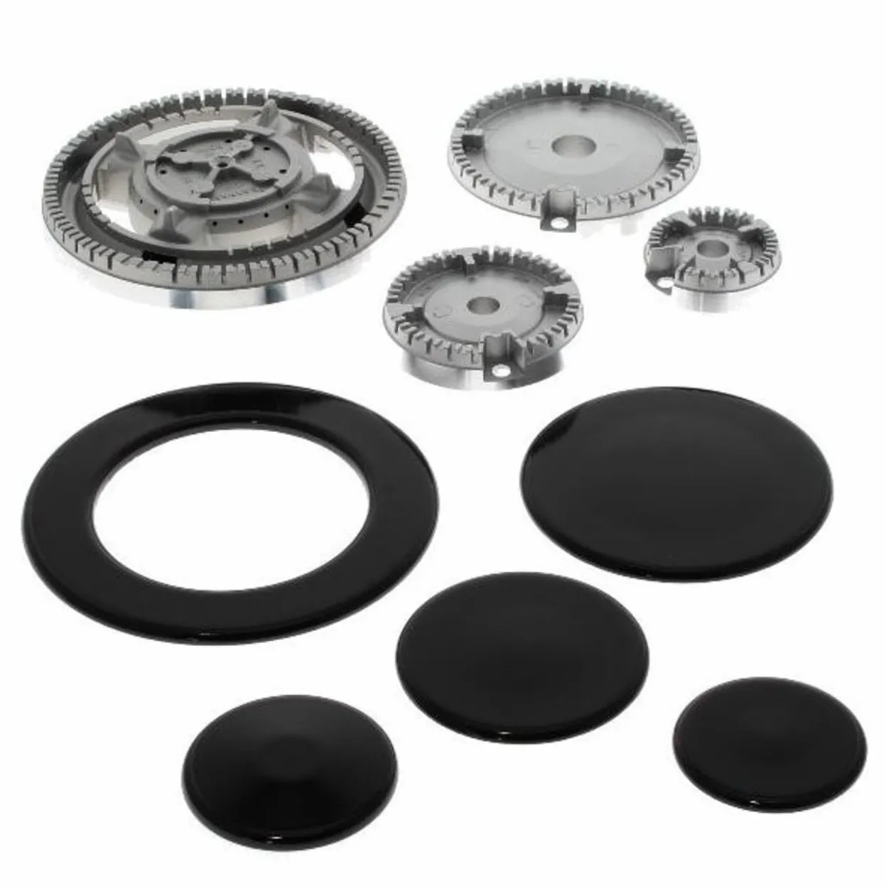 KIT PIATTELLI E BRUCIATORI PIANO COTTURA ARISTON INDESIT TRIPLA CORONA 091686