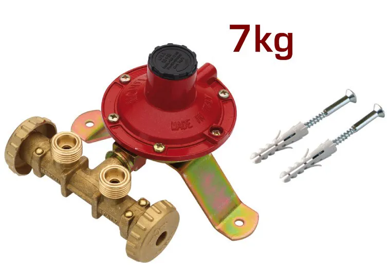 MINI CENTRALINA 2 BOMBOLE staffa REGOLATORE DA 7 KG SENZA FLESSIBILI GAS GPL