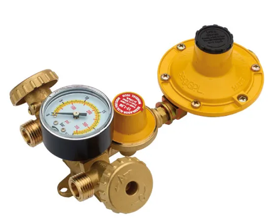 MINI CENTRALINA MANOMETRO Y 2 BOMBOLE GAS GPL 1 STADIO 8-12KG 2 STADIO 4KG