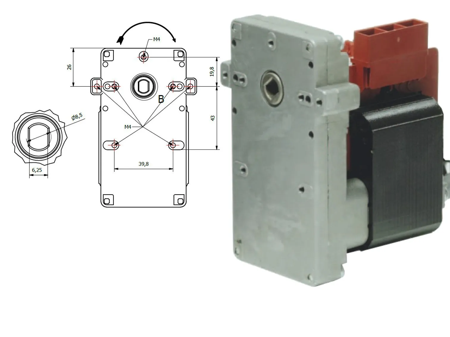 MOTORIDUTTORE STUFE A PELLET K9115006 KENTA KARMEK ONE ORARIA 25W 1,5RPM