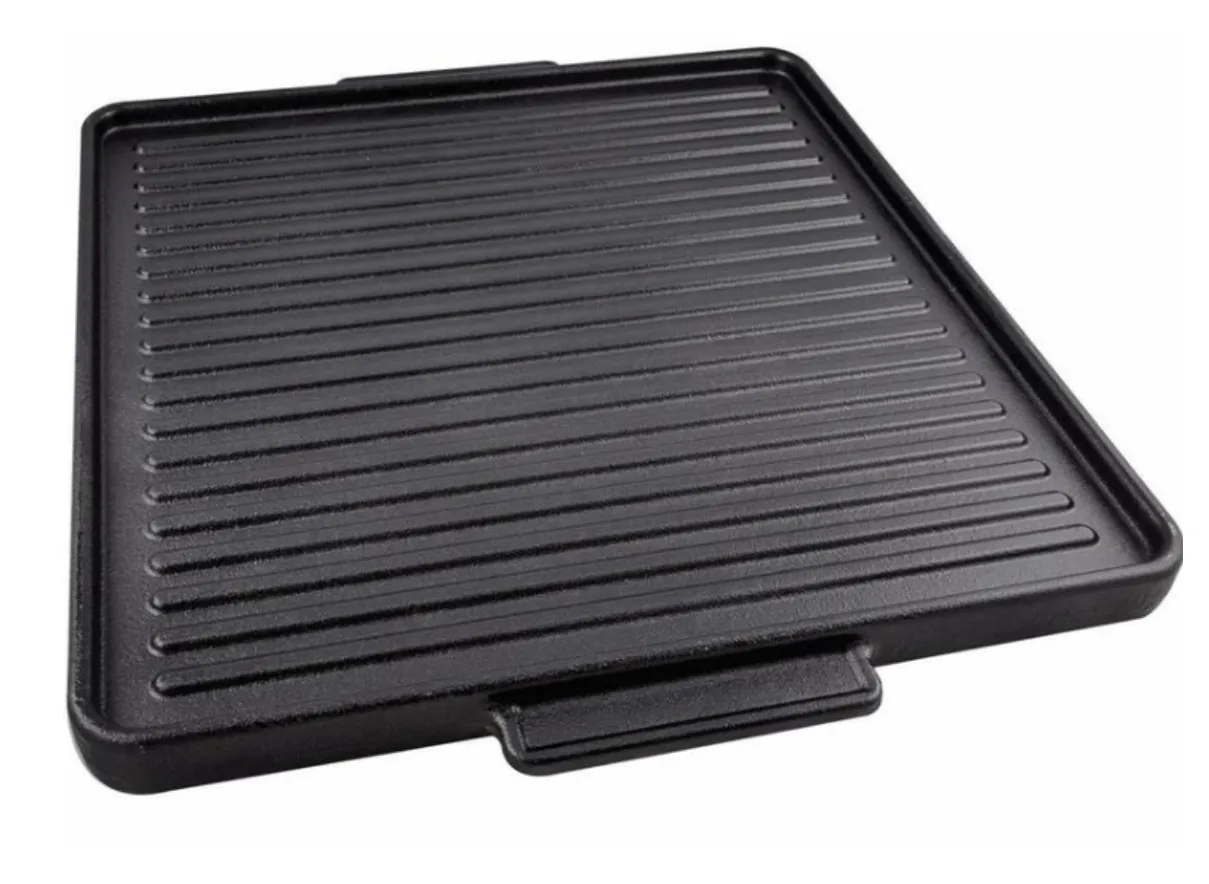 PIASTRA BISTECCHIERA GHISA PER FORNELLONE MISURE 40 X 40 CON MANICI BARBECUE