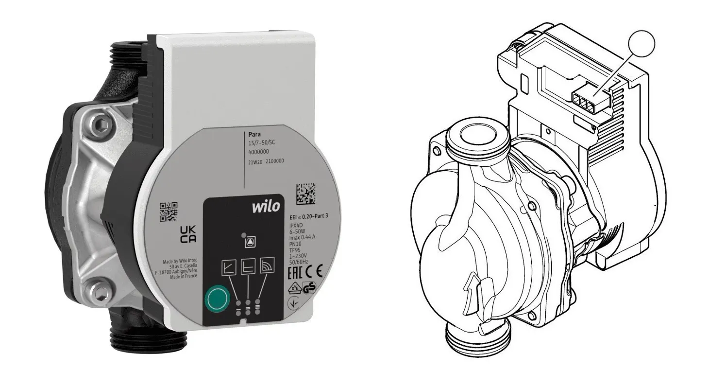 POMPA DI CIRCOLAZIONE WILO PARA 25/8-75 SC-12 PER TERMOSTUFA