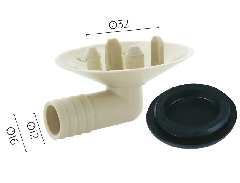 RACCORDO PIPETTA SCARICO UNITA\' ESTERNA CON ATTACCO D32mm