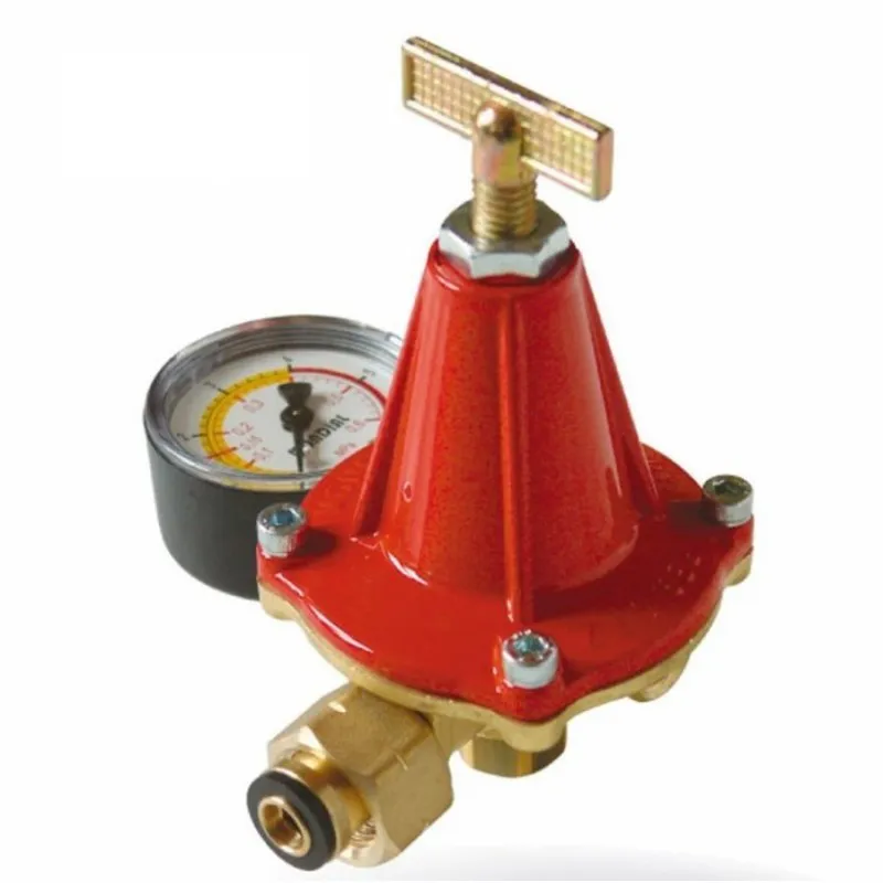 REGOLATORE PRESSIONE GAS 12 KG CON MANOMETRO E PORTAGOMMA