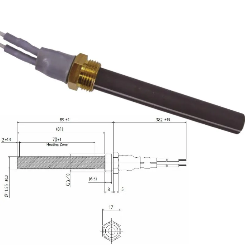Resistenza accensione stufe a pellet ceramica 3/8 LUNG 94 MM NORDICA DEVILLE