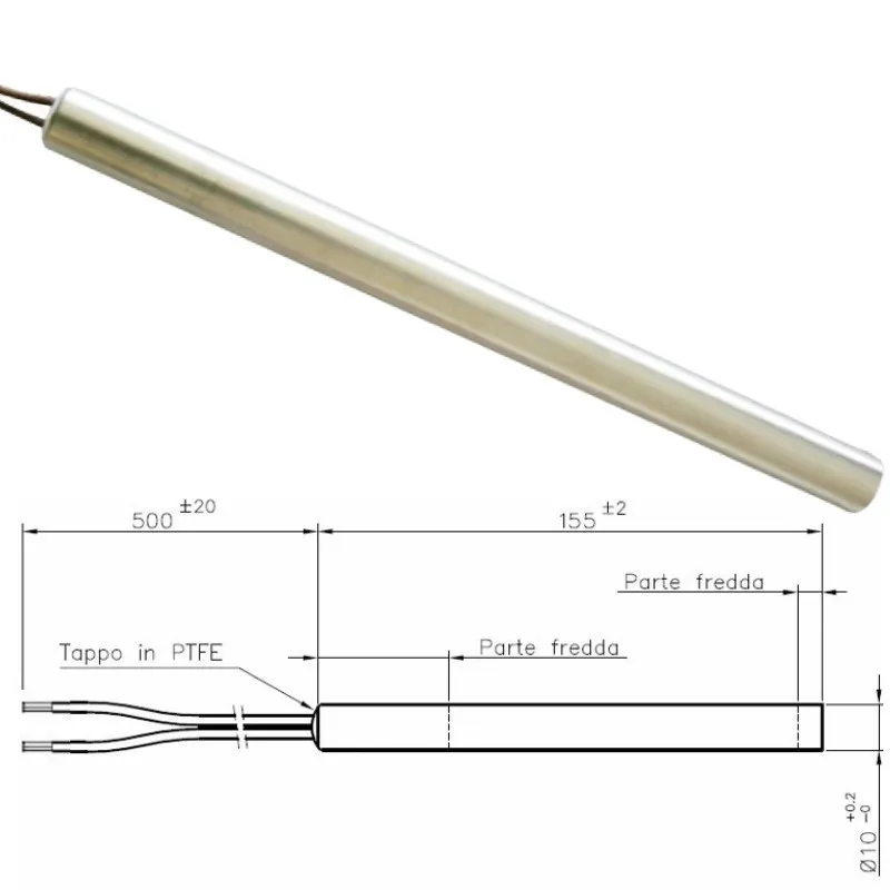 Resistenza Candeletta Stufa a Pellet 10mm 300W 155mm EXTRAFLAME DAL ZOTTO TMC ra