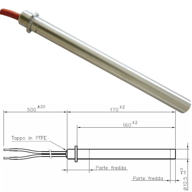 Resistenza Candeletta Stufa a Pellet 12,5mm 350W 170mm EDILKAMIN PALAZZETTI