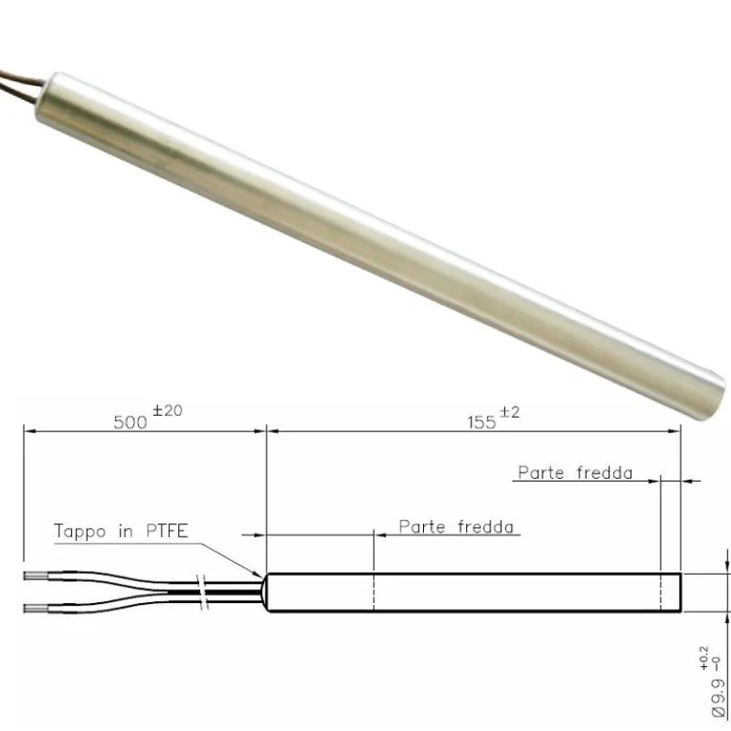 Resistenza Candeletta Stufa a Pellet 9,9mm 300W 155mm EdilKamin Ravelli Nordica 