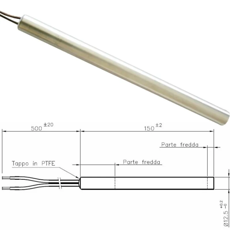 Resistenza Candeletta Stufa a Pellet DIAM.12,5mm 250W 150mm HT62702