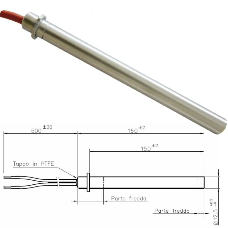 Resistenza Candeletta stufe a pellet 12,5 350W 16cm Palazzetti thermorossi ROYAL