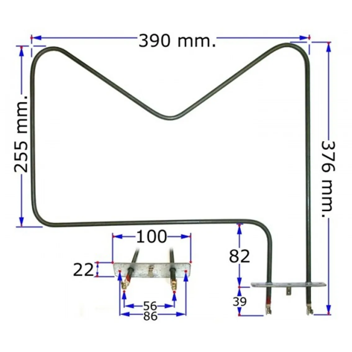 RESISTENZA INFERIORE BASE FORNO 1200 WATT NARDI 39CM 