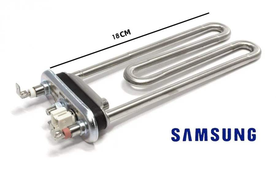 RESISTENZA LAVATRICE SAMSUNG LG LUNG 18CM 1900W CON NTC SICUREZZA