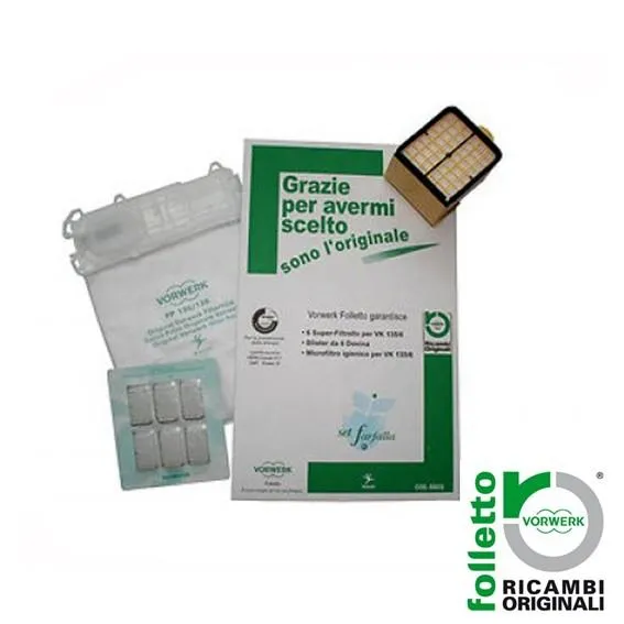 SACCHETTI SET FARFALLA FOLLETTO VORWERK VK 135 VK 136 ORIGINALE