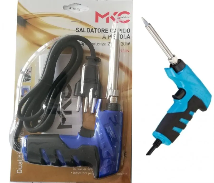SALDATORE STAGNO A PISTOLA PUNTA TEMPERATURA DOPPIA 25 W 130W