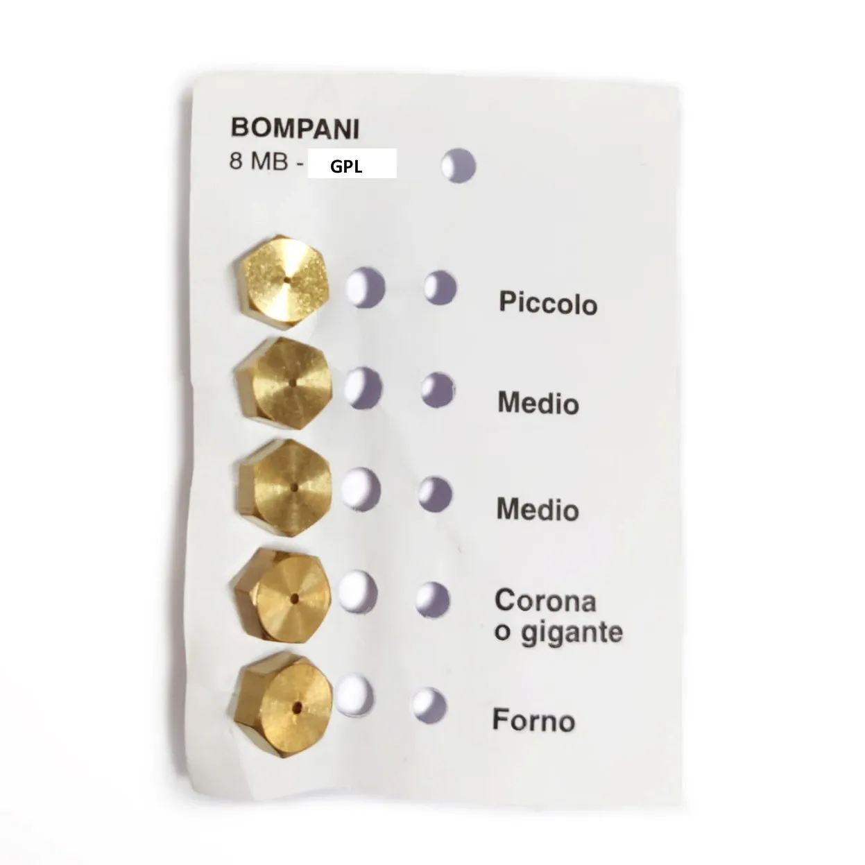 SERIE 5PZ UGELLI SPRUZZI GAS GPL PROPANO PASSO 8MB PER CUCINE E FORNELLI