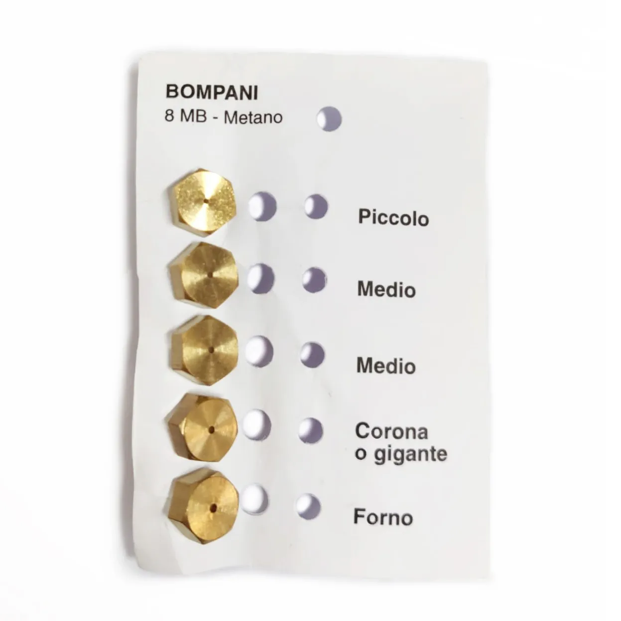 SERIE 5PZ UGELLI SPRUZZI GAS METANO PASSO 8MB PER CUCINE E FORNELLI