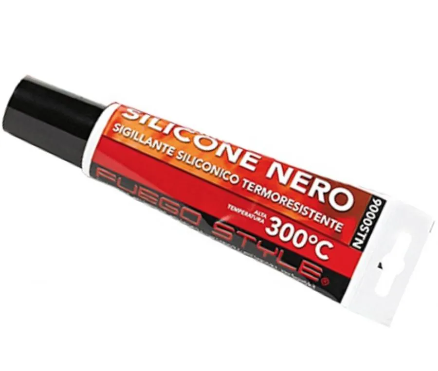 SILICONE NERO TERMORESISTENTE 150ml Stufe a pellet legna e Caminetti