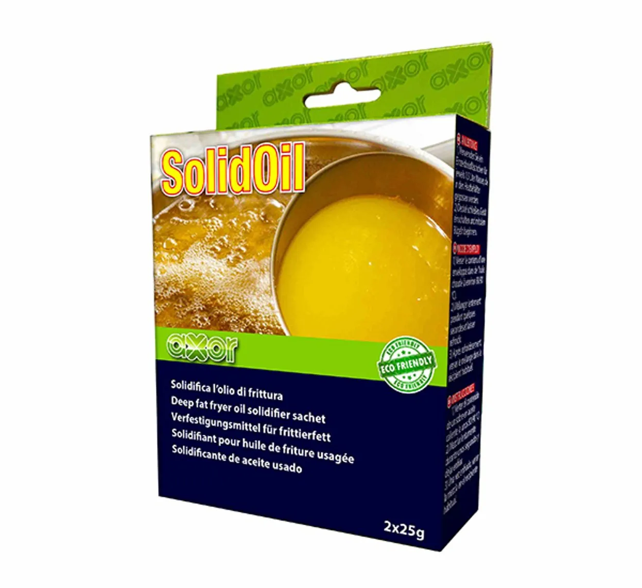 SOLIDIFICATORE DI OLIO FRITTURA 4 BUSTE DA 25Grammi SOLIDOIL AXOR