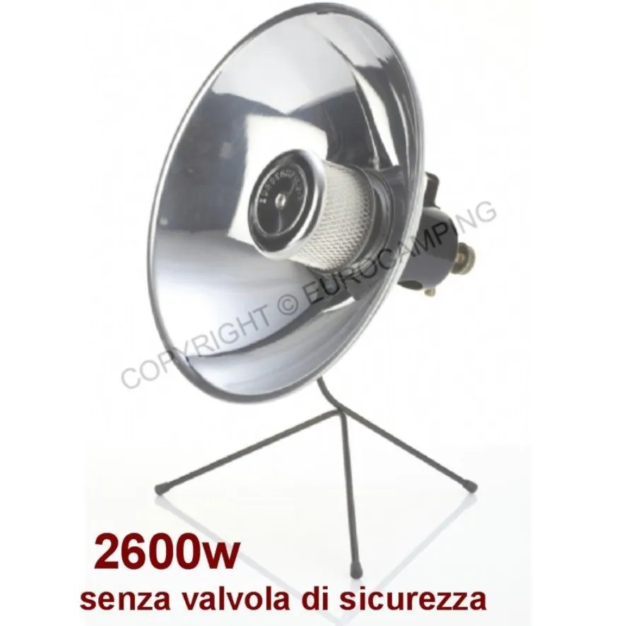 STUFA A GAS PARABOLA EUROCAMPING SENZA VALVOLA DI SICUREZZA