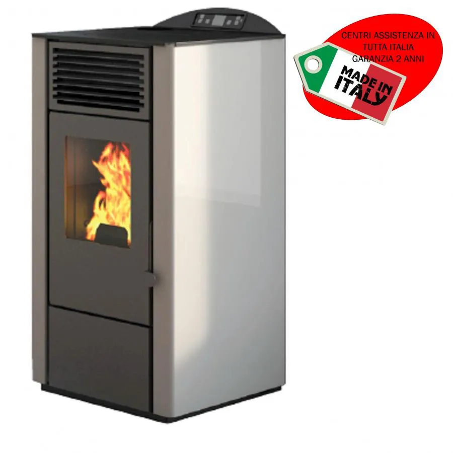Stufa a Pellet Lory 8 / 9 kw Scarico Post e Sup COLORE BIANCO