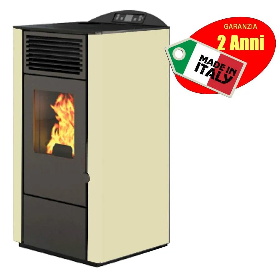 Stufa a Pellet LORY 8,5 / 9,5 kw Scarico post e Sup COLORE AVORIO
