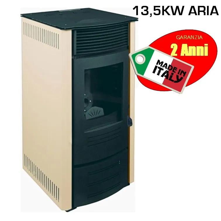 Stufa a Pellet SARA 13,5 Kw scarico Posteriore COLORE AVORIO consegna novembre