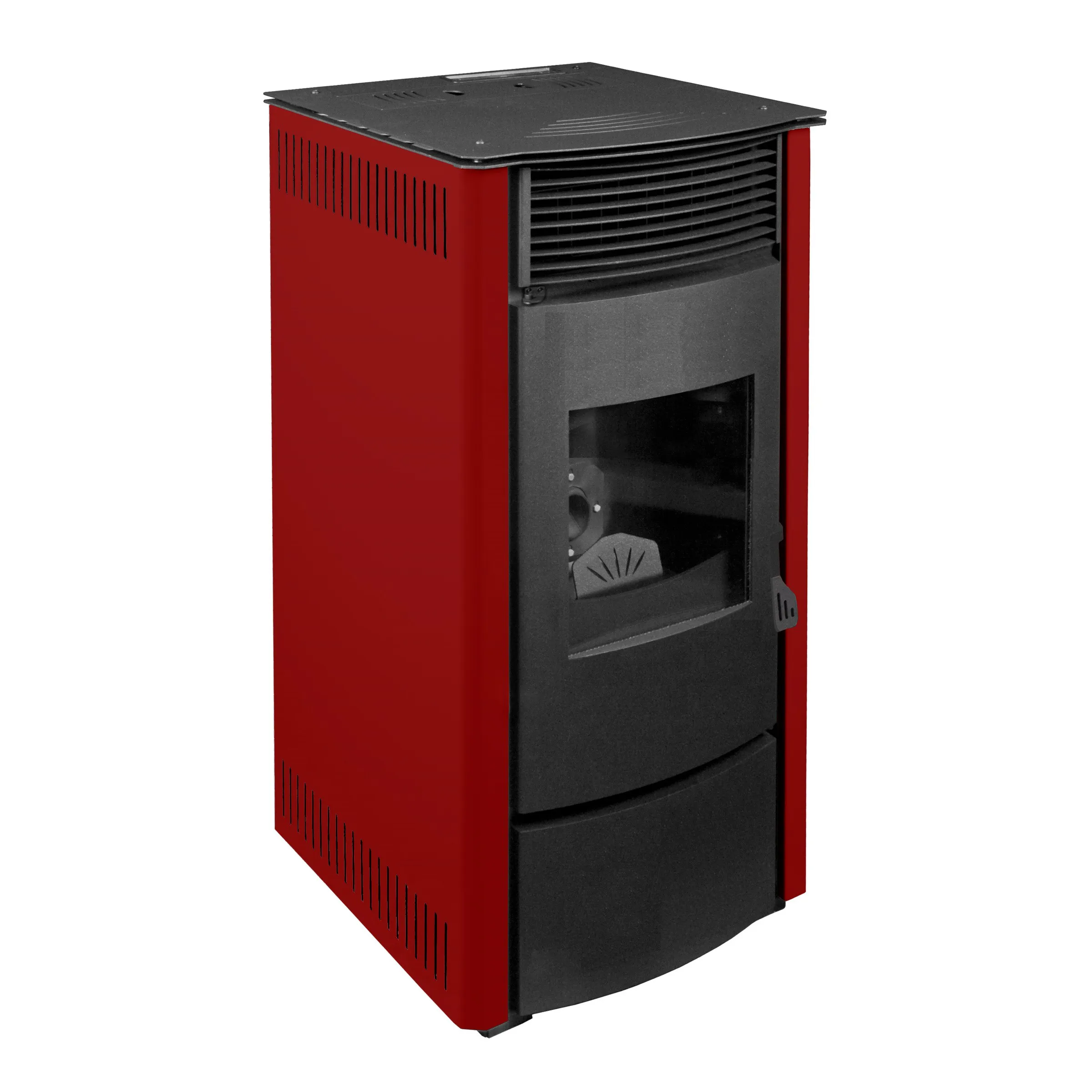 Stufa a Pellet SARA 13,5 Kw scarico Posteriore COLORE ROSSO consegna novembre