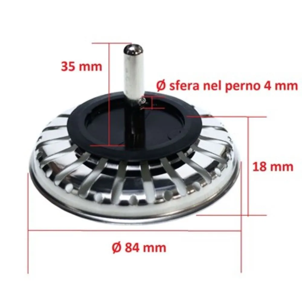 Tappo lavabo lavello franke ricambio altezza 22mm diametro 83mm