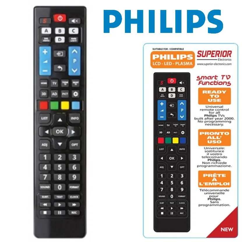 TELECOMANDO UNIVERSALE DEDICATO TV PHILIPS smart tv 57 TASTI SUPERIOR PRONTO
