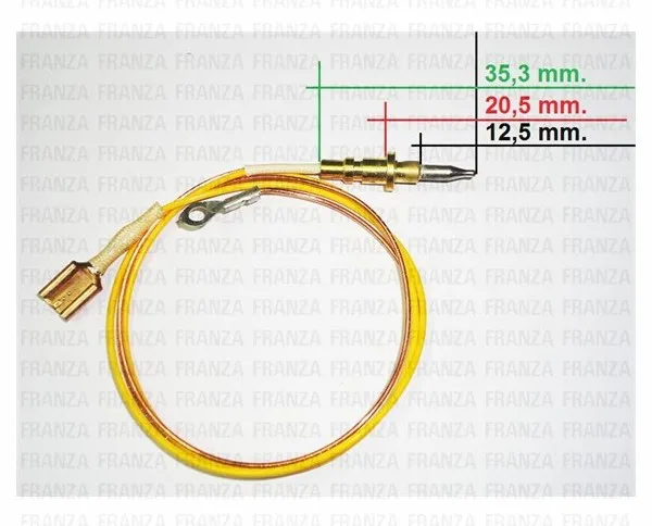 TERMOCOPPIA GAS FUOCHI PIANO COTTURA SONDA 52CM SMEG BIFILO ATTACCO FASTON