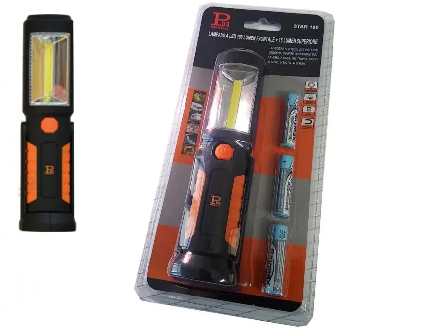 TORCIA MULTIUSO LAMPADA LED 180 LUMEN CON CALAMITA