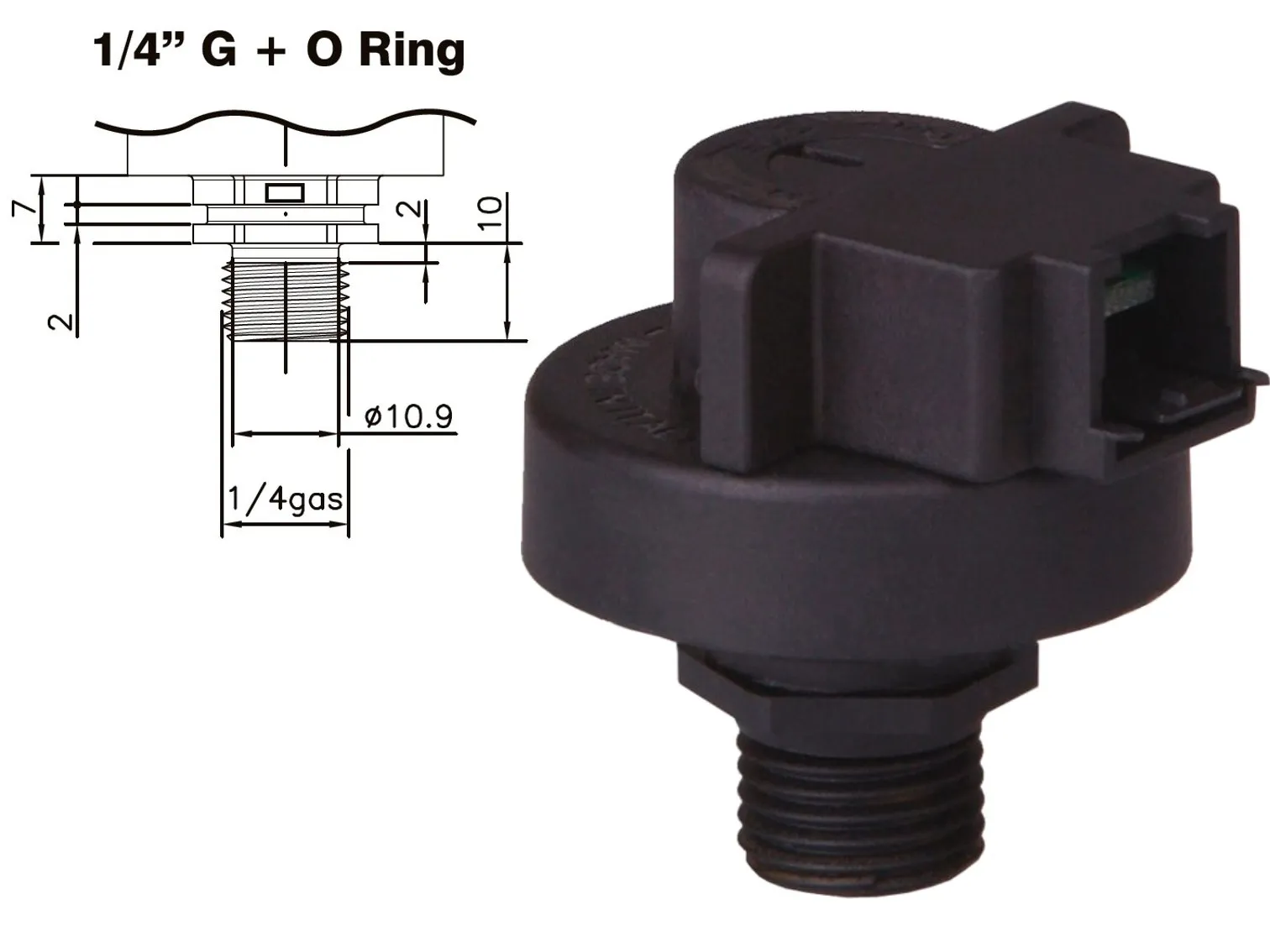 TRASDUTTORE PRESSIONE SENSORE STUFE A PELLET MONTEGRAMMA 0,5 3,5 VDC 1/4
