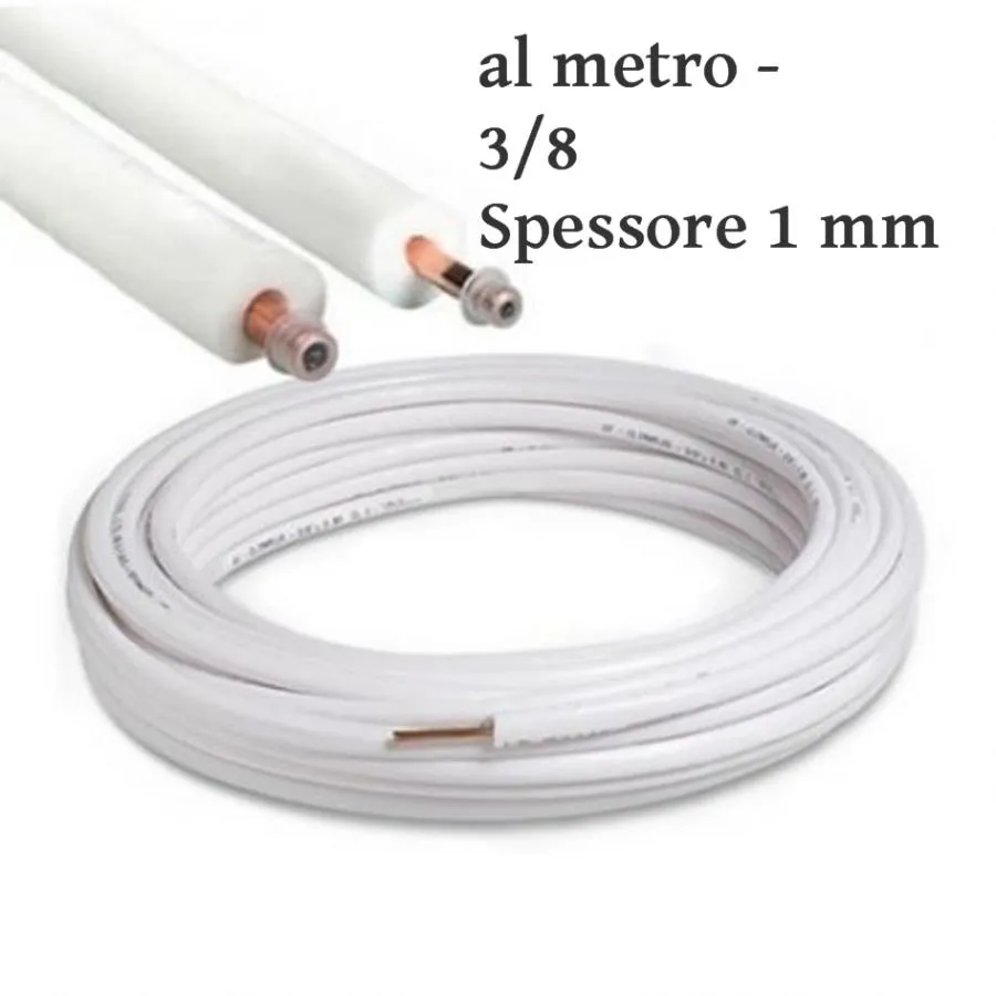 TUBO RAME COIBENTATO CLIMATIZZATORI CONDIZIONATORI 3-8 Spessore 1 mm - al metro