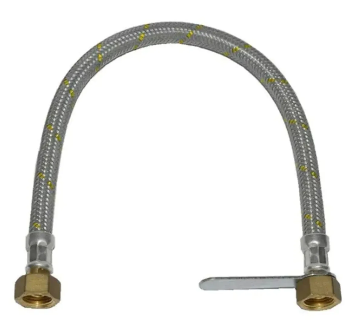 TUBO TRAVASO MANICHETTA TRECCIA METALLO GAS CENTRALINE DA 100cm FF 1-2