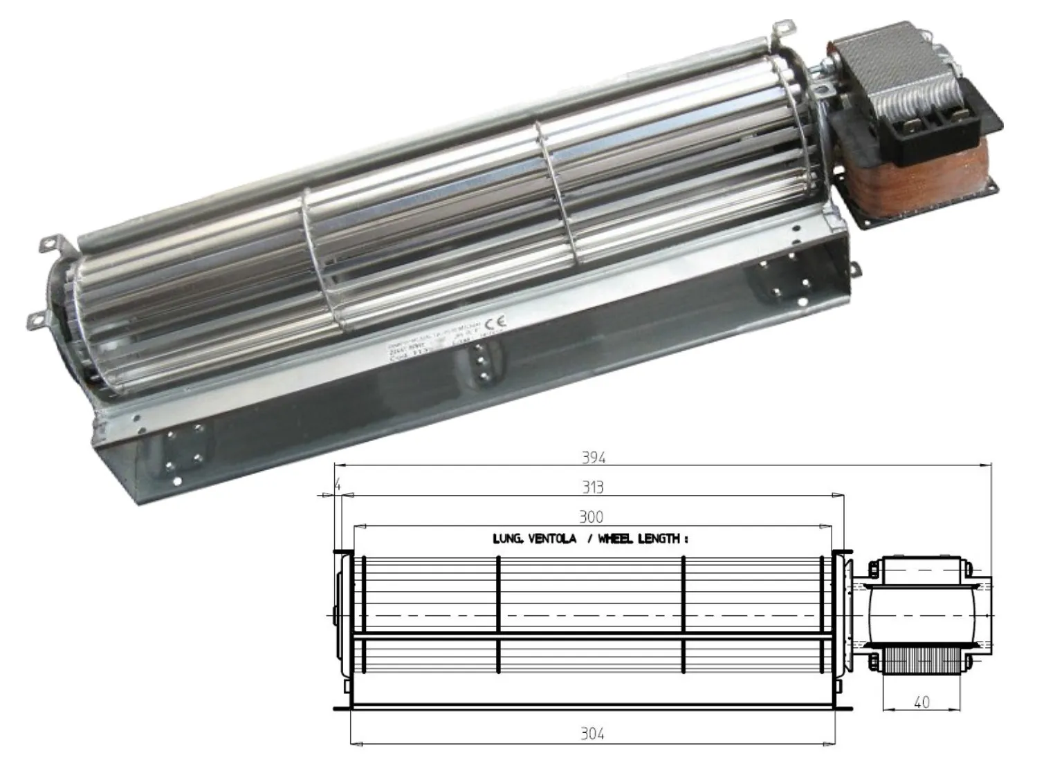 VENTILATORE TANGENZIALE STUFA A PELLET CADEL EDILKAMIN FERGAS 4M7276 