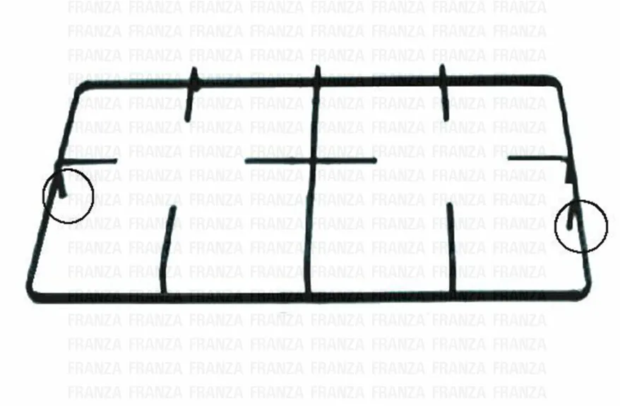 ZOPPAS REX ELECTROLUX GRIGLIA 2 FUOCHI CUCINA 438X278 NERA 2 PIOLI